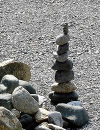 Working together. stacked stones cropped